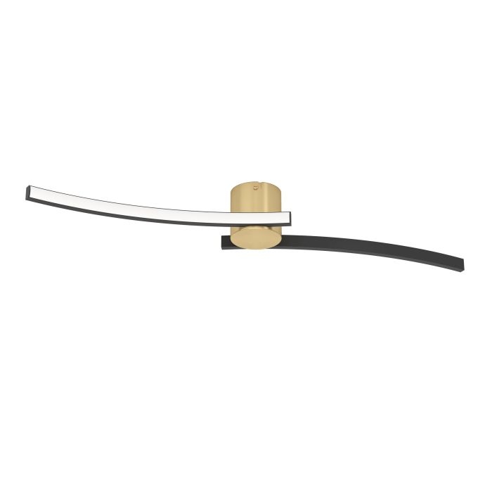 Cargue la imagen en el visor de la galería, Candeeiro de teto LED preto e latão escovado AIETA EGLO
