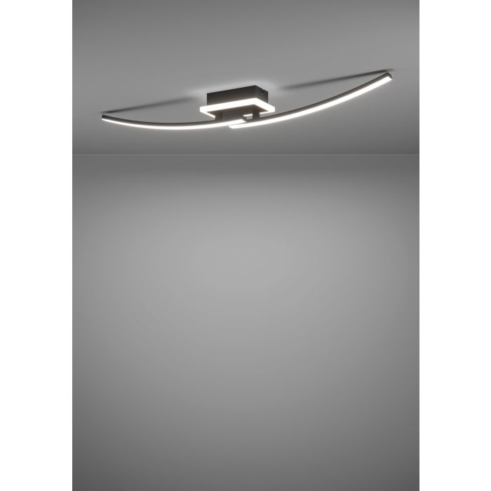 Load image into Gallery viewer, Candeeiro de teto LED preto e branco LUNGOLAGO EGLO
