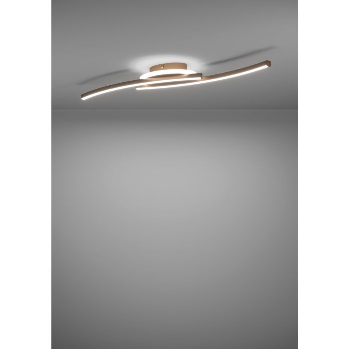 Cargue la imagen en el visor de la galería, Candeeiro de teto LED em bronze LUNGOLAGO EGLO
