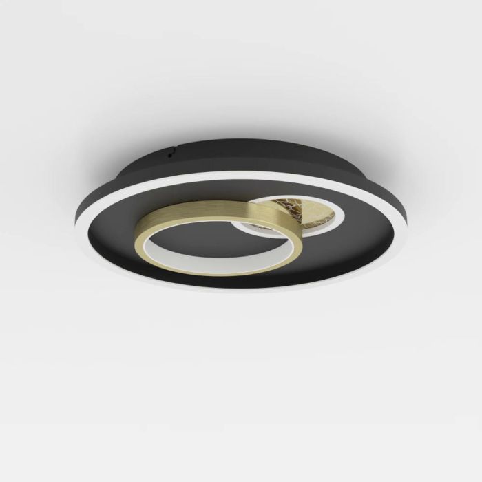Load image into Gallery viewer, Plafon LED Preto e Dourado TIRIOLO EGLO
