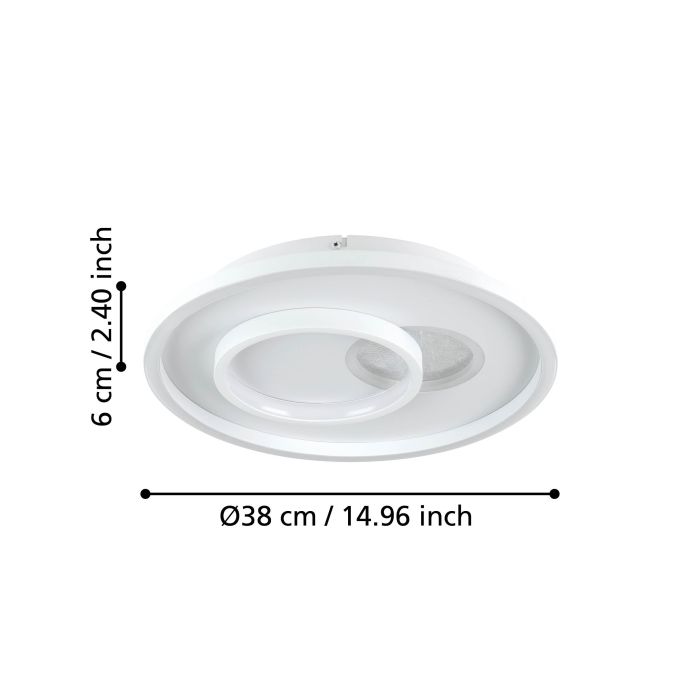 Load image into Gallery viewer, Plafon LED Branco e Prata 380 mm TIRIOLO EGLO
