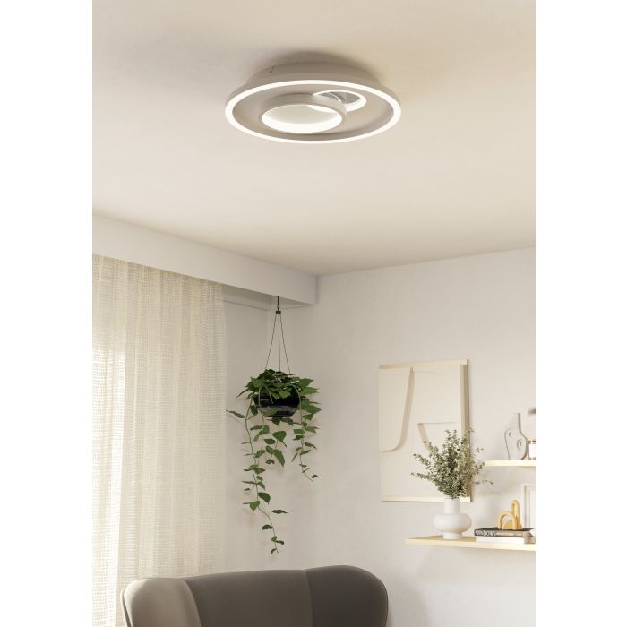 Load image into Gallery viewer, Plafon LED Branco e Prata 380 mm TIRIOLO EGLO
