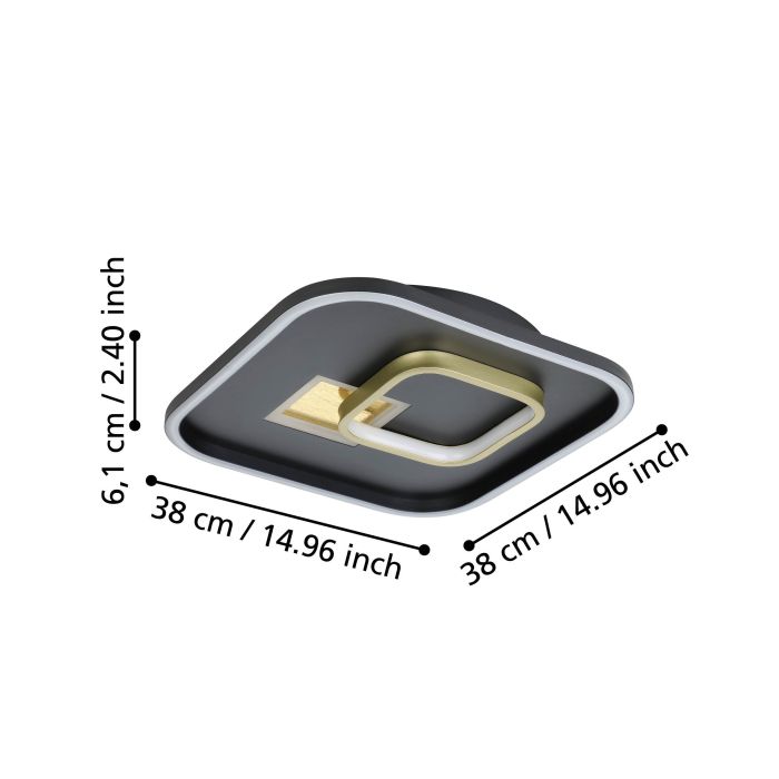 Load image into Gallery viewer, Plafon LED Preto e Dourado TIRIOLO EGLO
