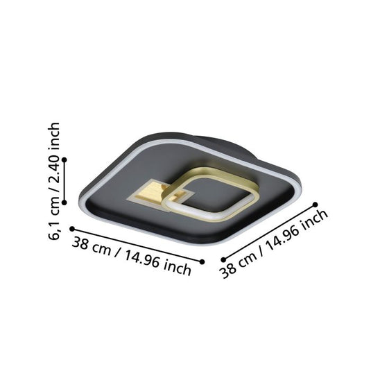 Plafon LED Preto e Dourado TIRIOLO EGLO