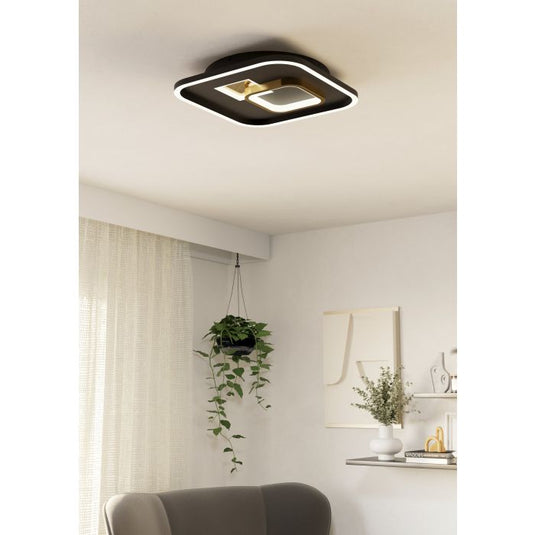 Plafon LED Preto e Dourado TIRIOLO EGLO