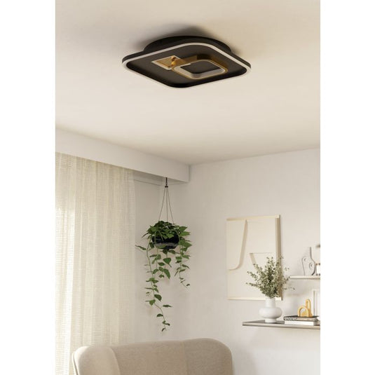 Plafon LED Preto e Dourado TIRIOLO EGLO