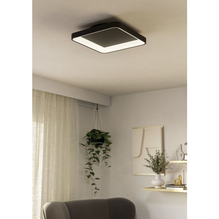 Carregue imagem no visualizador da galeriaPlafon LED Preto Quadrado 350x350 mm LORETELLO EGLO
