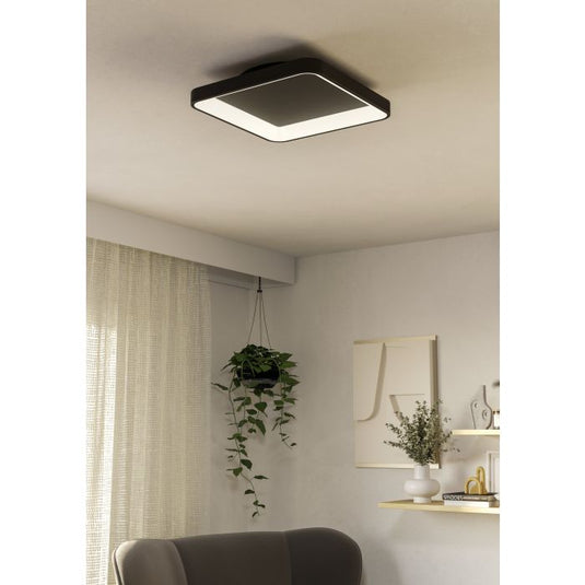 Plafon LED Preto Quadrado 350x350 mm LORETELLO EGLO