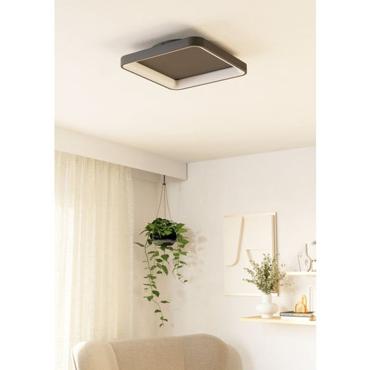 Plafon LED Preto Quadrado 350x350 mm LORETELLO EGLO