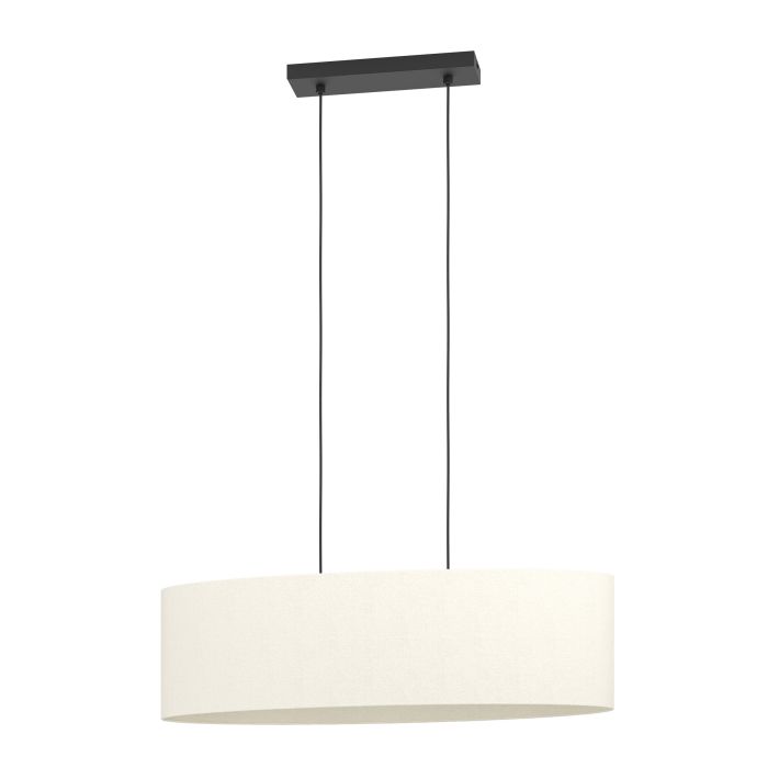 Carregue imagem no visualizador da galeriaCandeeiro de teto com duas soquetes E27 em têxtil preto e branco FEBRES EGLO
