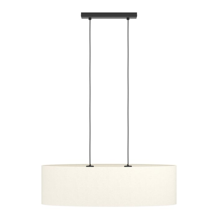 Carregue imagem no visualizador da galeriaCandeeiro de teto com duas soquetes E27 em têxtil preto e branco FEBRES EGLO

