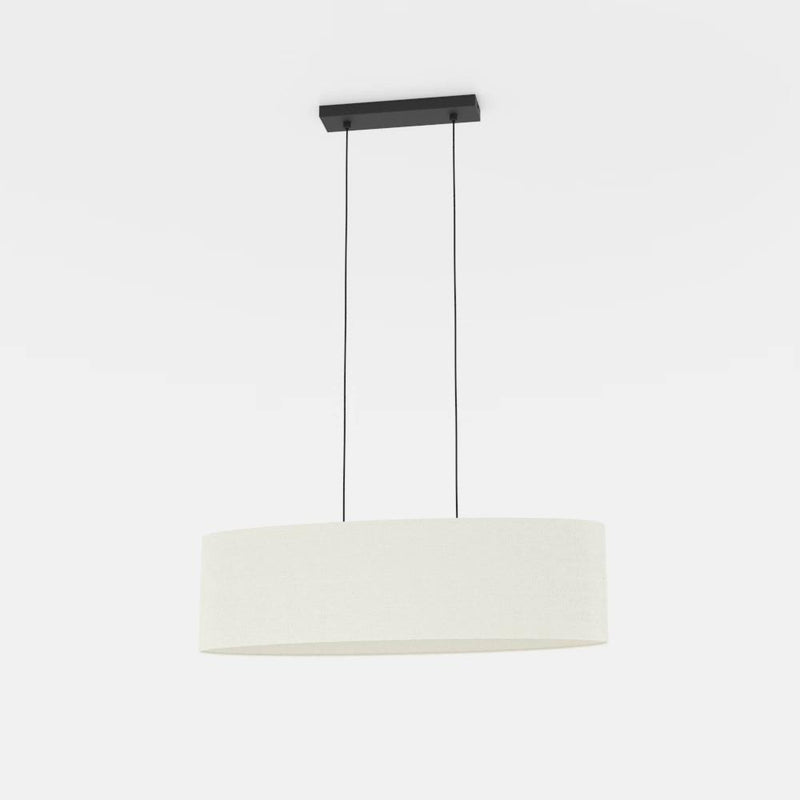 Carregue imagem no visualizador da galeriaCandeeiro de teto com duas soquetes E27 em têxtil preto e branco FEBRES EGLO
