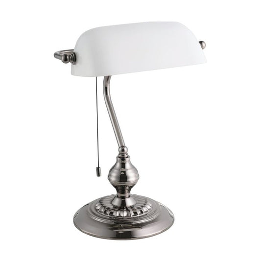 Candeeiro de Mesa Branco com Vidro Fosco BANKER EGLO
