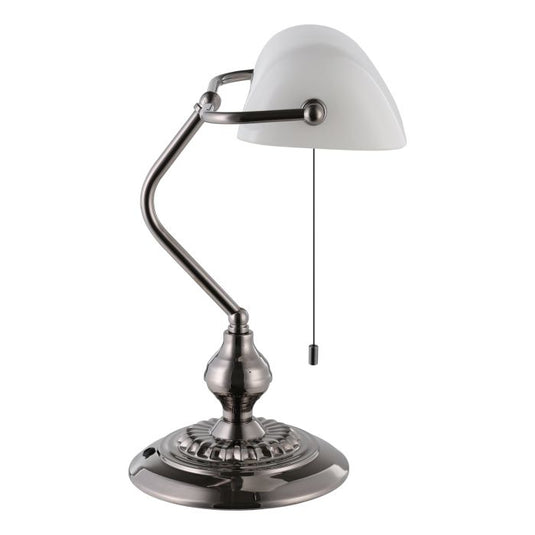 Candeeiro de Mesa Branco com Vidro Fosco BANKER EGLO