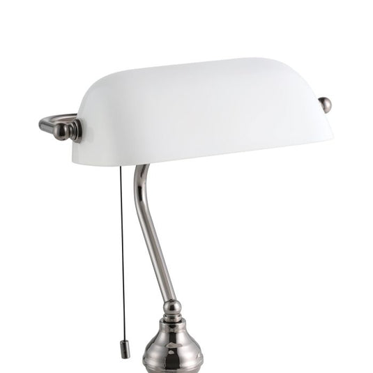Candeeiro de Mesa Branco com Vidro Fosco BANKER EGLO