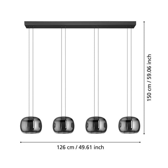 Candeeiro de teto LED com vidro fumado HORTUNAS EGLO
