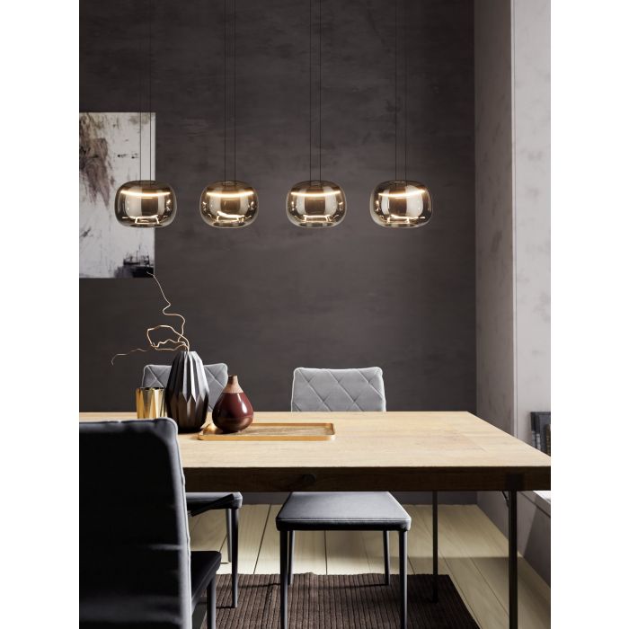 Carregue imagem no visualizador da galeriaCandeeiro de teto LED com vidro fumado HORTUNAS EGLO
