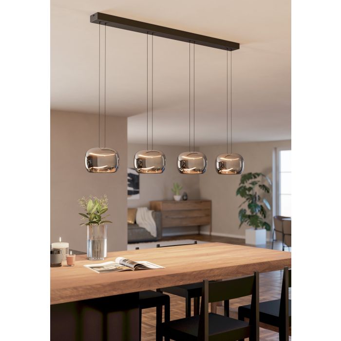 Carregue imagem no visualizador da galeriaCandeeiro de teto LED com vidro fumado HORTUNAS EGLO
