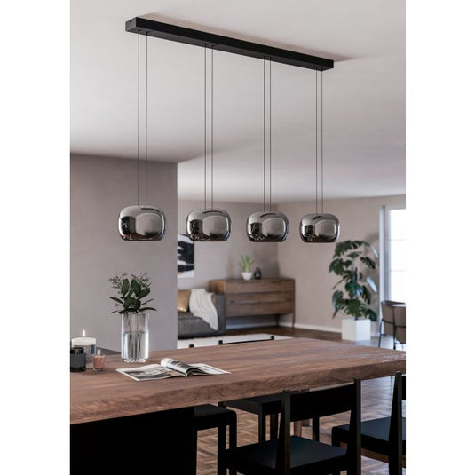 Candeeiro de teto LED com vidro fumado HORTUNAS EGLO