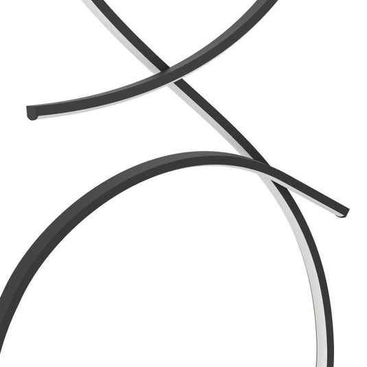 Candeeiro de pé LED com design curvo preto e branco SERPINS EGLO
