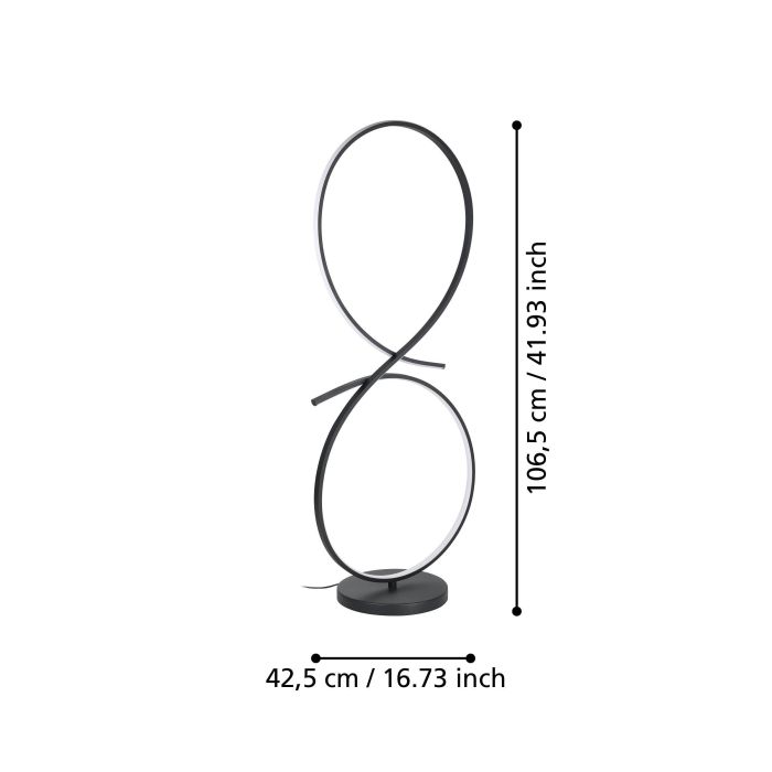 Load image into Gallery viewer, Candeeiro de pé LED com design curvo preto e branco SERPINS EGLO
