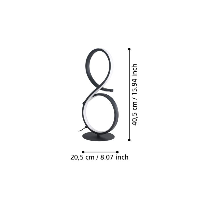 Load image into Gallery viewer, Candeeiro de Mesa LED com Design Curvo em Preto e Branco SERPINS EGLO
