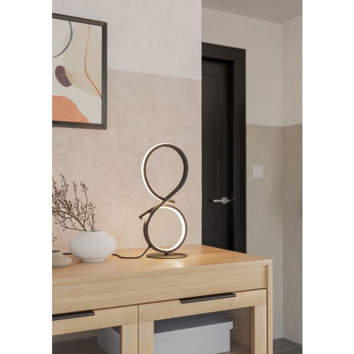 Load image into Gallery viewer, Candeeiro de Mesa LED com Design Curvo em Preto e Branco SERPINS EGLO
