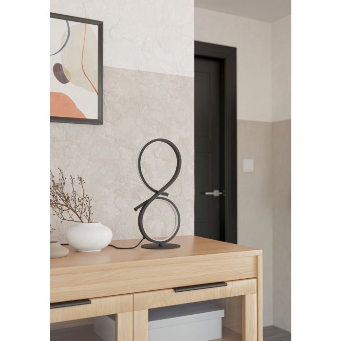 Load image into Gallery viewer, Candeeiro de Mesa LED com Design Curvo em Preto e Branco SERPINS EGLO
