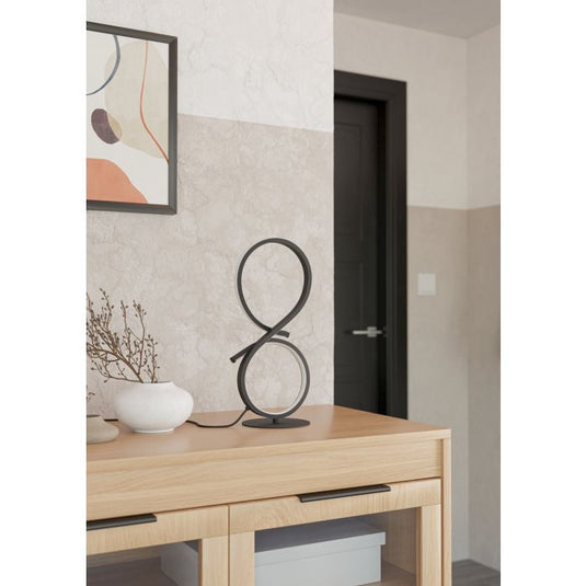Candeeiro de Mesa LED com Design Curvo em Preto e Branco SERPINS EGLO