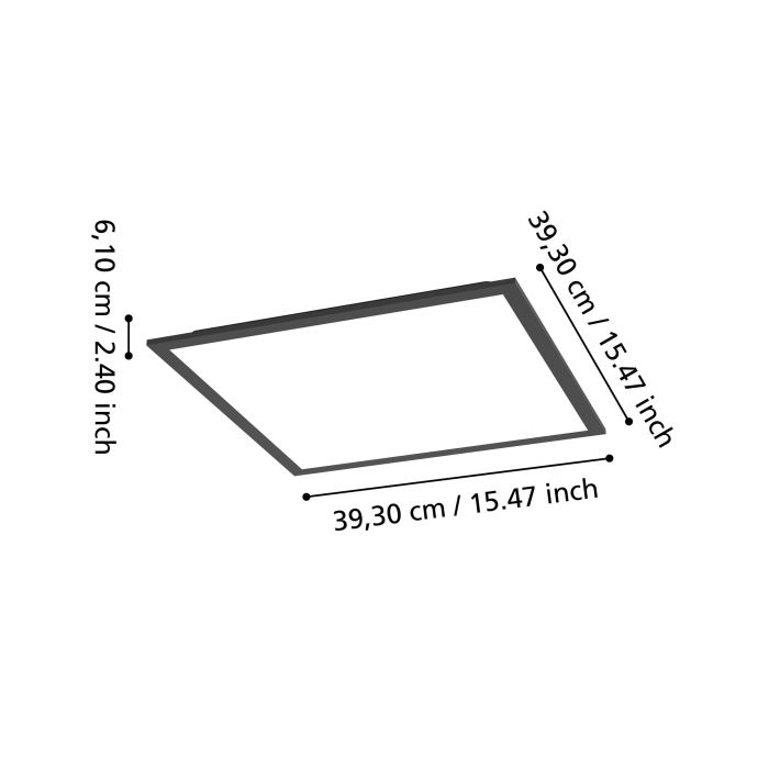 Carregue imagem no visualizador da galeriaCandeeiro de teto LED quadrado preto mate MORADILLO-Z EGLO
