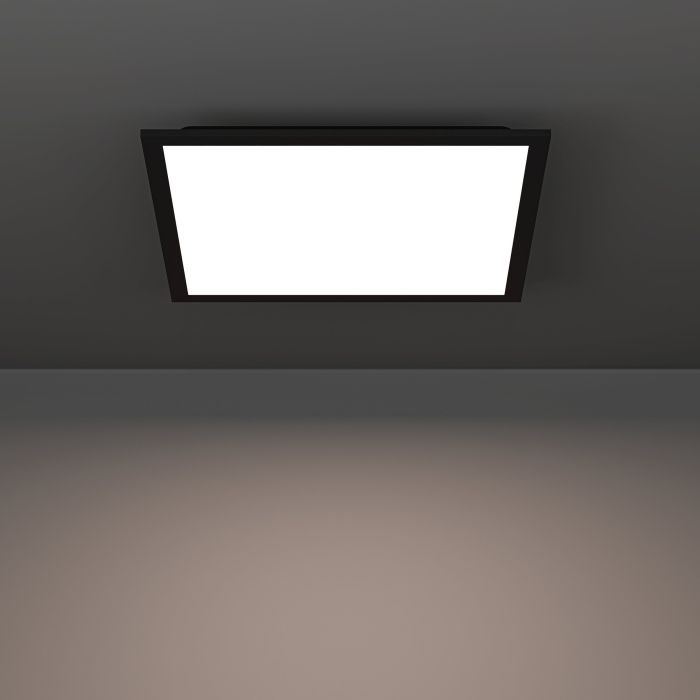 Carregue imagem no visualizador da galeriaCandeeiro de teto LED quadrado preto mate MORADILLO-Z EGLO
