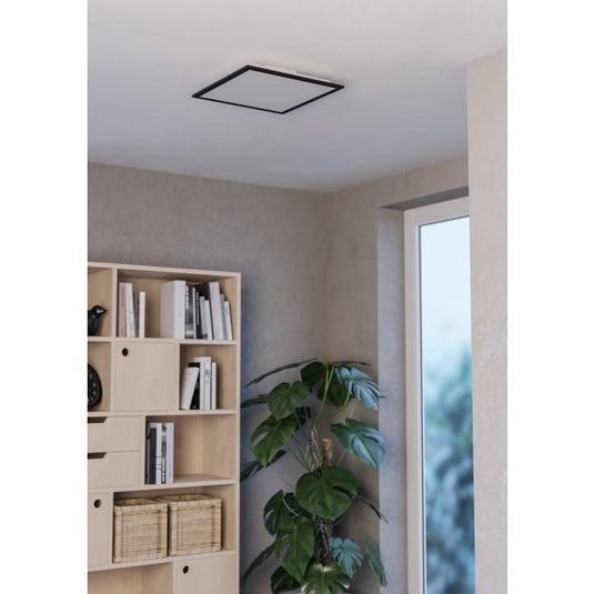 Candeeiro de teto LED quadrado preto mate MORADILLO-Z EGLO