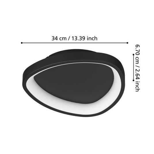 Plafon LED Preto Moderno LORETELLO EGLO