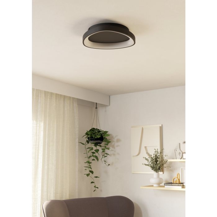 Chargez l'image dans la visionneuse de la galerie, Plafon LED Preto Moderno LORETELLO EGLO
