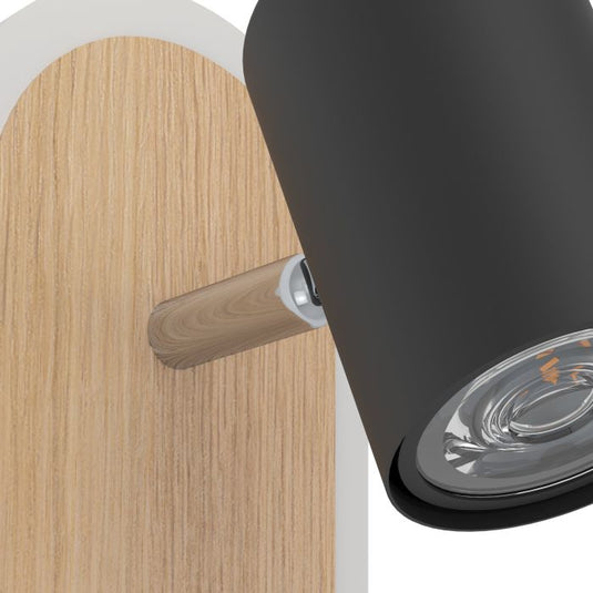 Foco LED de Parede em Madeira e Preto RIMBOCCHI EGLO