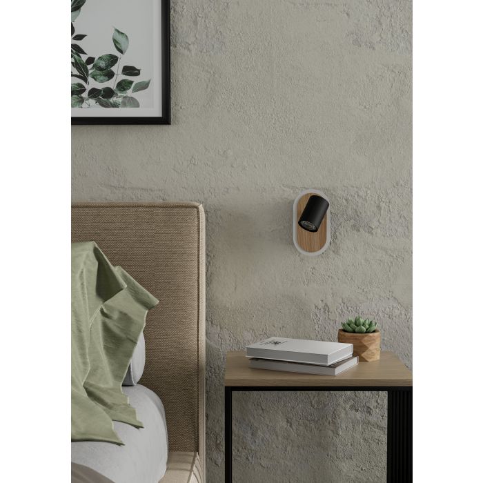 Load image into Gallery viewer, Foco LED de Parede em Madeira e Preto RIMBOCCHI EGLO
