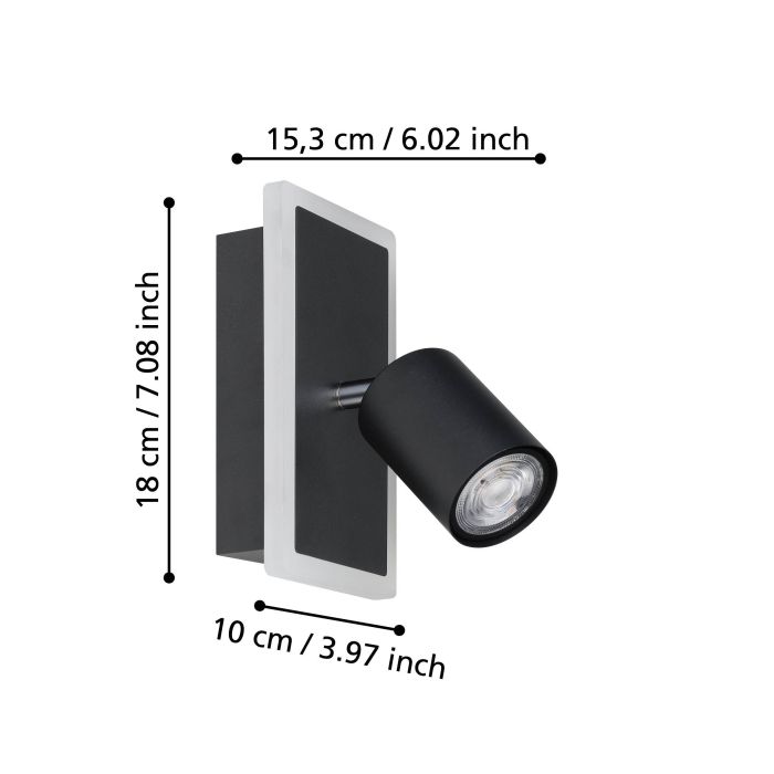 Load image into Gallery viewer, Arandela LED de Uma Chama Preto Acetinado RIMBOCCHI EGLO
