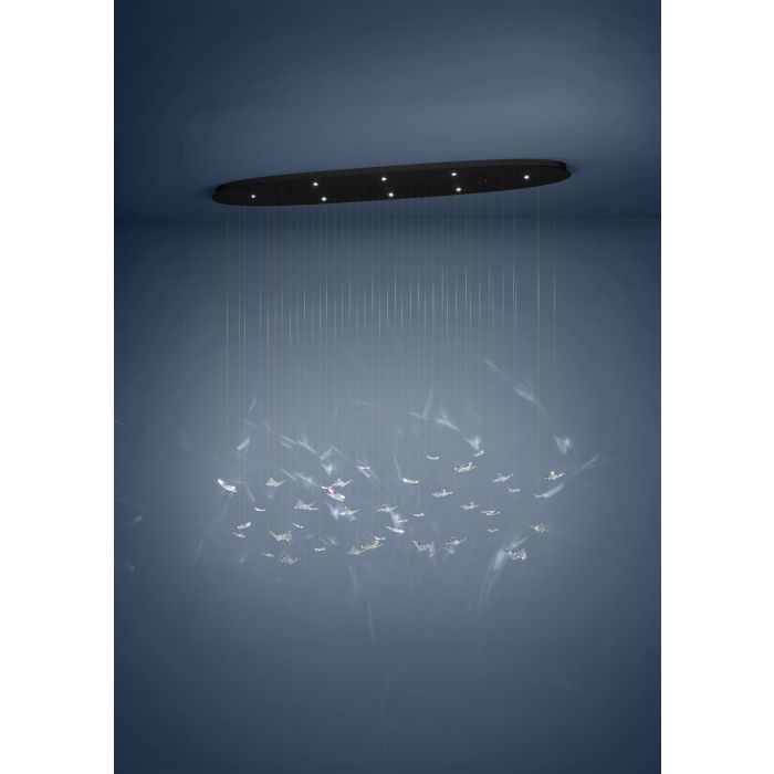 Carregue imagem no visualizador da galeriaCandeeiro de teto com borboletas em vidro iridescente ADRADOS EGLO
