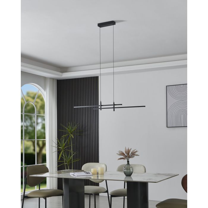 Cargue la imagen en el visor de la galería, Candeeiro de teto LED preto mate TREPILIANO EGLO
