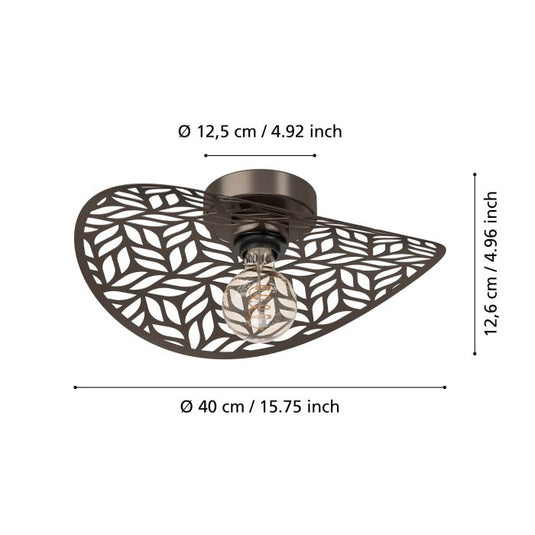 Candeeiro de teto design folha em aço bronze escovado SWABY EGLO