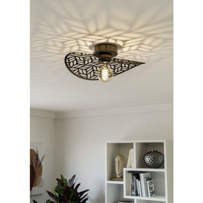 Load image into Gallery viewer, Candeeiro de teto design folha em aço bronze escovado SWABY EGLO
