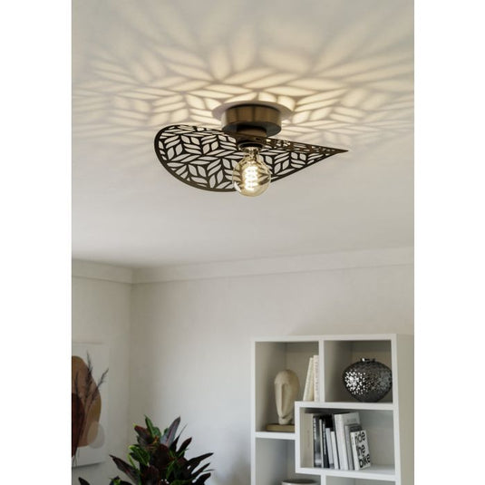 Candeeiro de teto design folha em aço bronze escovado SWABY EGLO