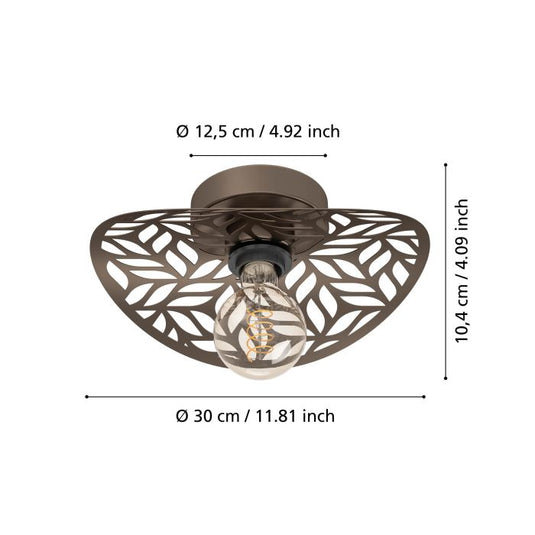 Aplique de Parede com Padrão de Folhas em Bronze SWABY EGLO