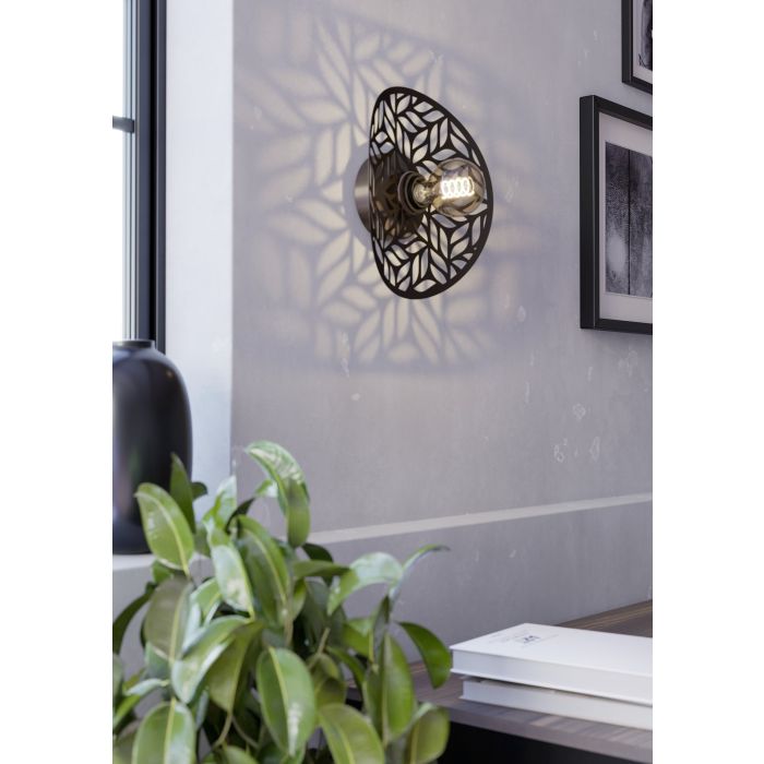 Load image into Gallery viewer, Aplique de Parede com Padrão de Folhas em Bronze SWABY EGLO
