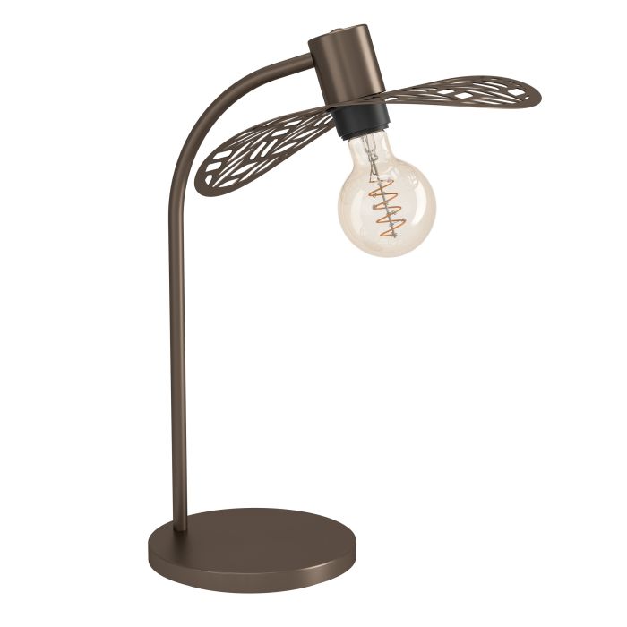 Load image into Gallery viewer, Candeeiro de Mesa com Abat-jour Folhagem e Corpo Metálico Bronze SWABY EGLO
