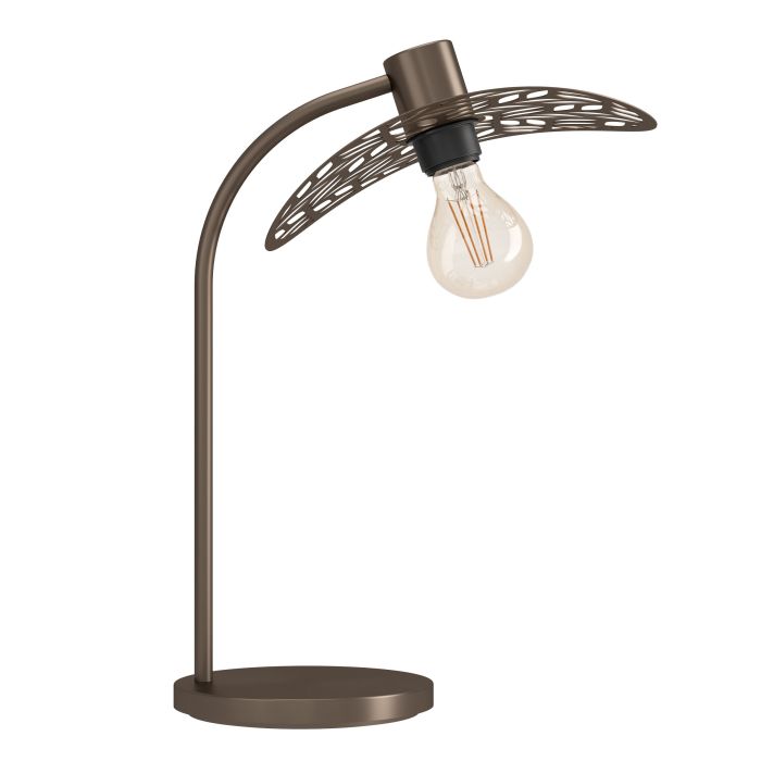 Load image into Gallery viewer, Candeeiro de Mesa com Abat-jour Folhagem e Corpo Metálico Bronze SWABY EGLO
