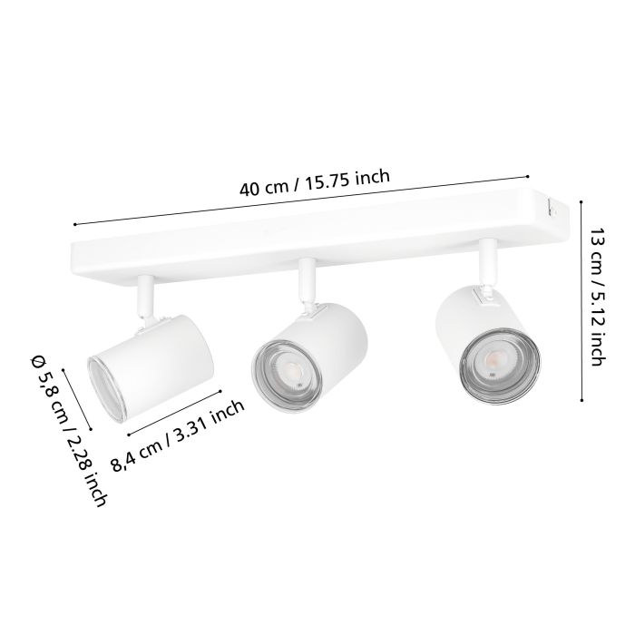 Load image into Gallery viewer, Luminária de Barra com 3 Focos GU10 CONSUMA 1 EGLO
