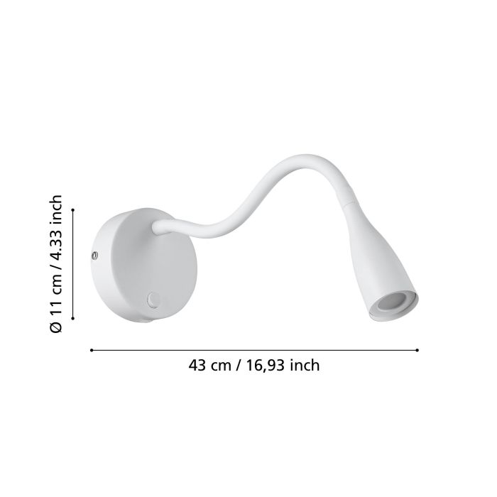 Load image into Gallery viewer, Aplique de Parede LED com Braço Flexível e USB OLIVANDINO 1 EGLO
