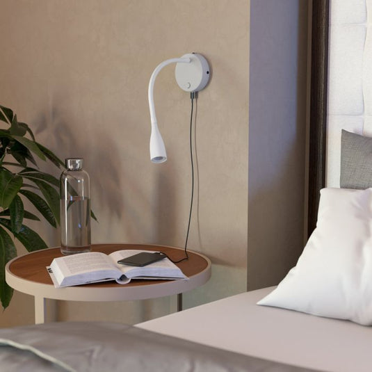 Aplique de Parede LED com Braço Flexível e USB OLIVANDINO 1 EGLO