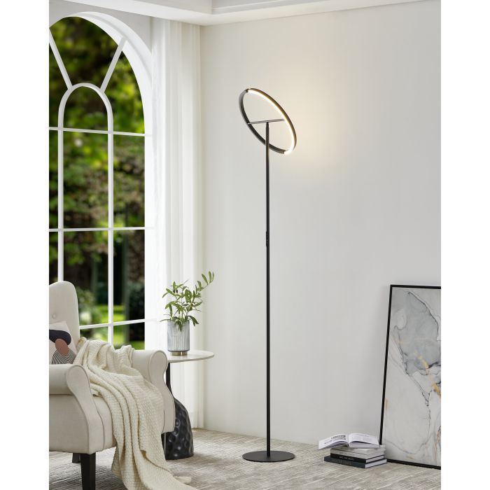Load image into Gallery viewer, Candeeiro de Pé CASTELPOTO EGLO - Aço Preto, LED 3000K, Dimmer Tátil, 180cm
